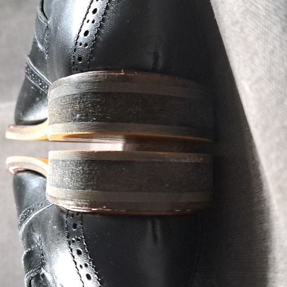 Cooperative Black Leather Side Buckle Slip On Oxford Loafers VG+ US 6 - Picture 14 of 16